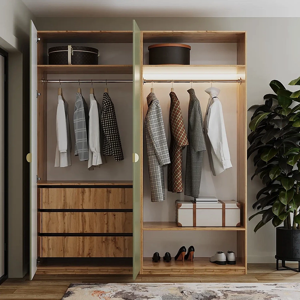 Шкаф 2000 Олива шагрень Фаска