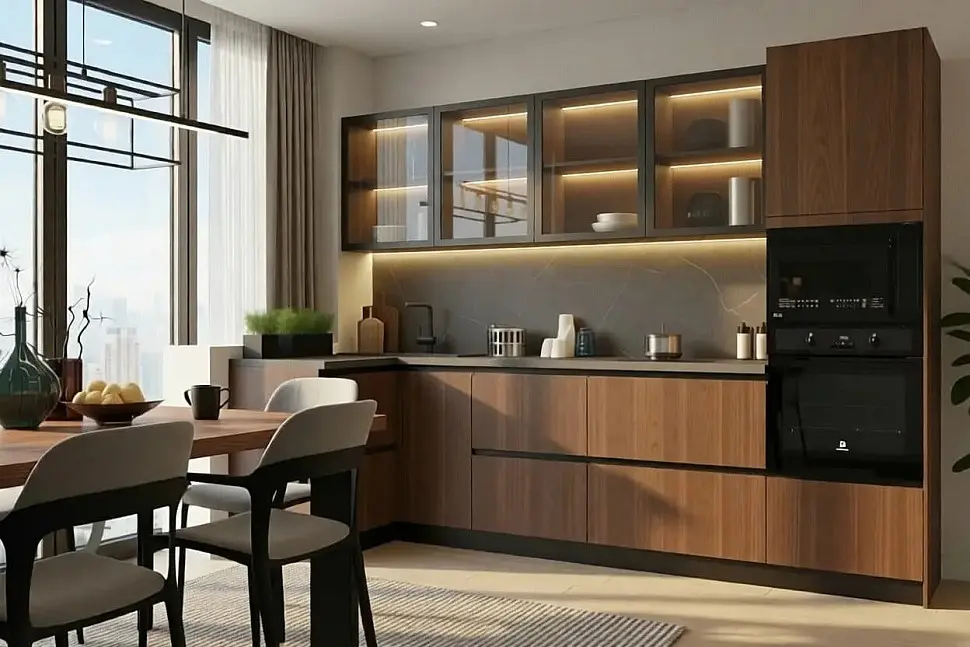 Кухня «Орех Вармиа Woodlux 1200х3000»