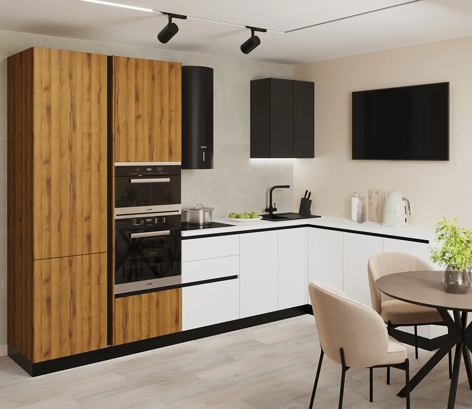 Кухня «Силк Оникс Бланж 2950х1950»