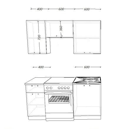 Кухонный гарнитур &quot;Кухонный гарнитур Белый глянец арт. 4 - 1600&quot;