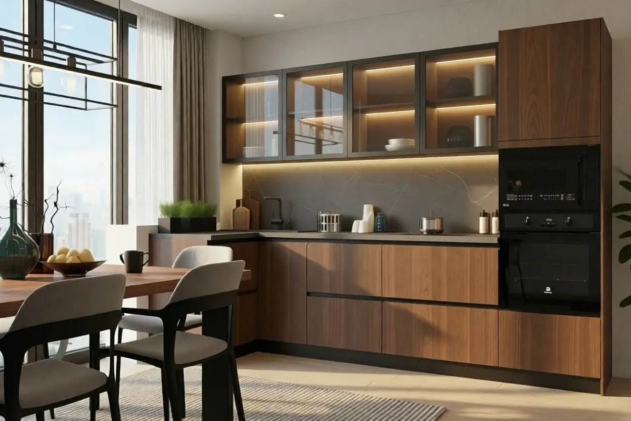 Кухня «Орех Вармиа Woodlux 1200х3000» Кухня «Орех Вармиа Woodlux 1200х3000»