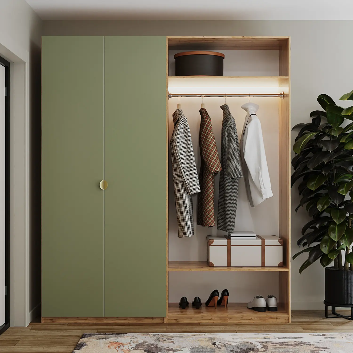 Шкаф 2000 Олива шагрень Фаска